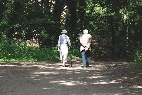 old couple in woods